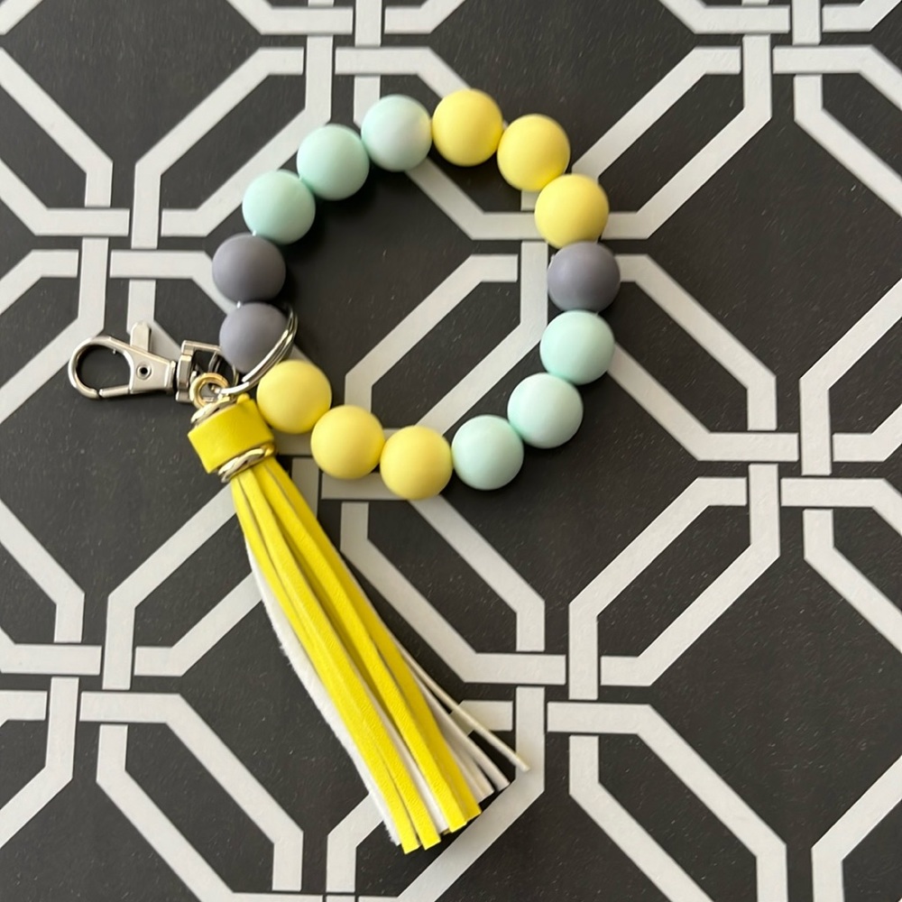 Silicone Bead Keychain Wristlet